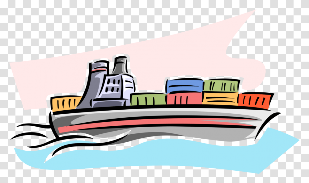 Vector Cargo Freight Ship Image Illustration Of Ocean Freight Ship Clip Art, Vehicle, Transportation, Boat, Yacht Transparent Png