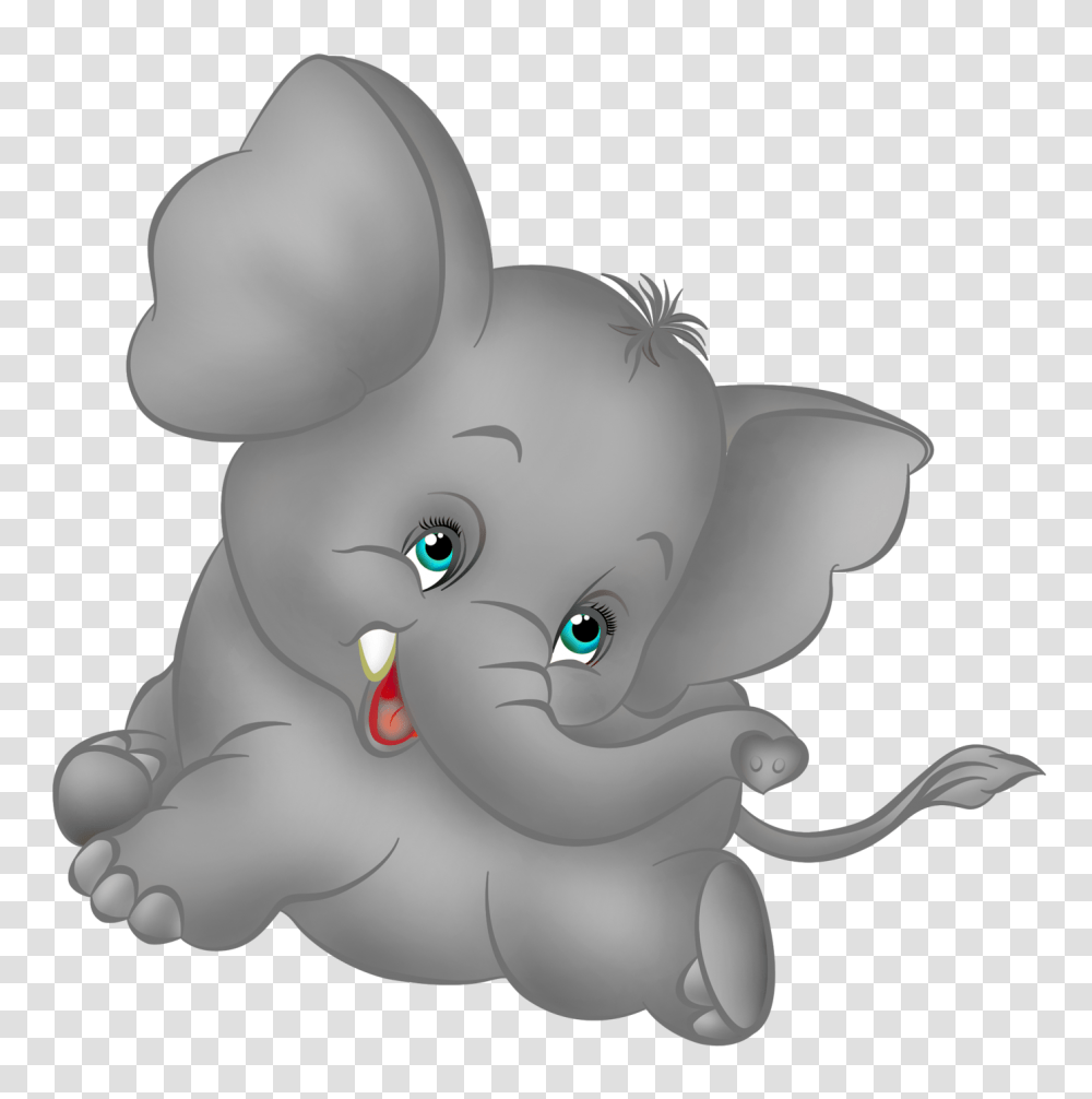 Vector Cartoon Clip Art Of A Cute Baby Elephant With Blue Eyes, Mammal, Animal, Snowman, Nature Transparent Png