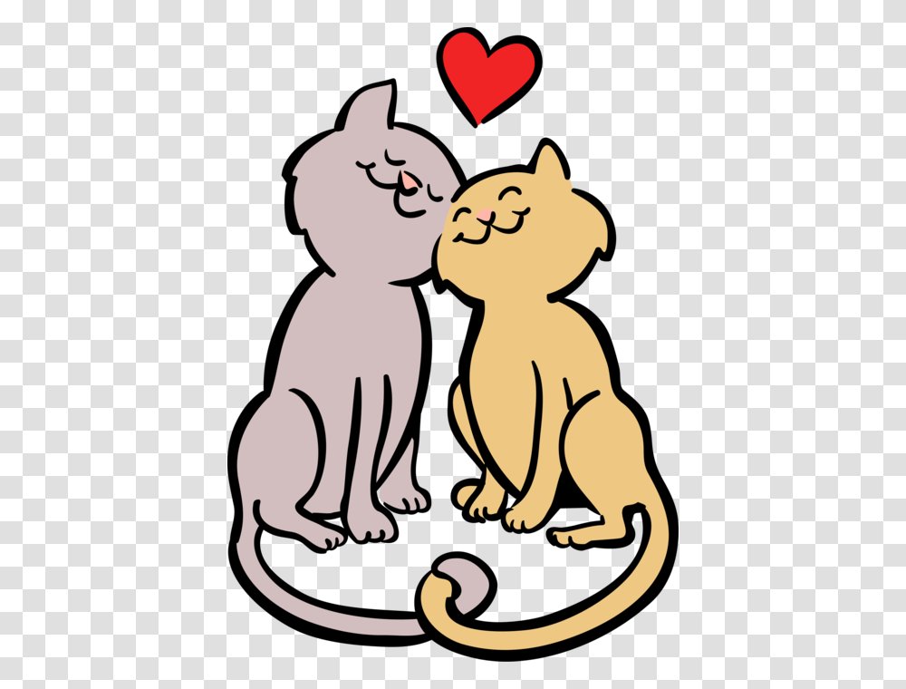 Vector Cartoon Love Cats In Love Cartoon, Pet, Mammal, Animal, Standing Transparent Png