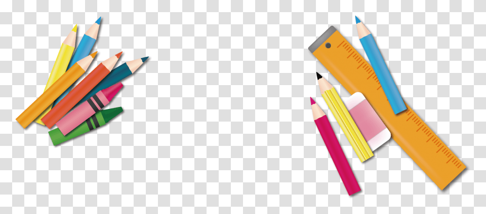Vector Cartoon Stationery Pencil Eraser Ruler Pencil Ruler Eraser, Crayon, City, Urban, Building Transparent Png