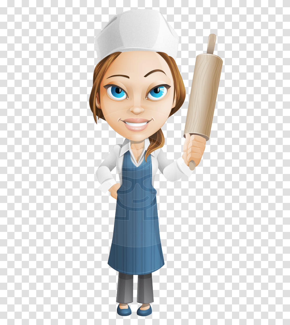 Vector Chef Woman Character Chef Cartoon Character Female Master Cartoon, Doll, Toy, Person, Human Transparent Png