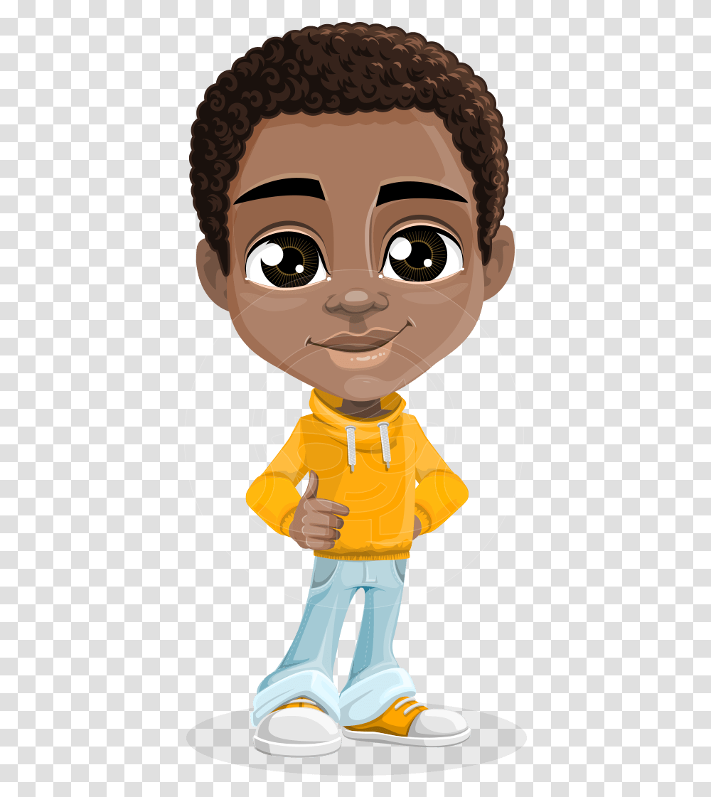 Vector Child Cartoon Character African American Male Cartoon Characters, Toy, Person, Human, Coat Transparent Png