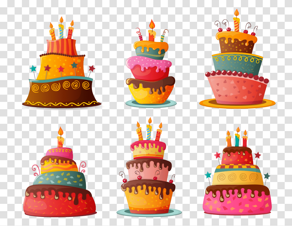Vector Chocolate Birthday Cake Cupcake Cartoon Clipart Birthday Cake Vector, Dessert, Food, Icing, Cream Transparent Png