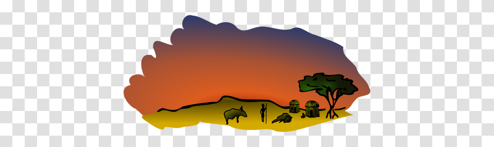 Vector Clip Art Of African Savanna Scenery, Nature, Outdoors, Person, Land Transparent Png