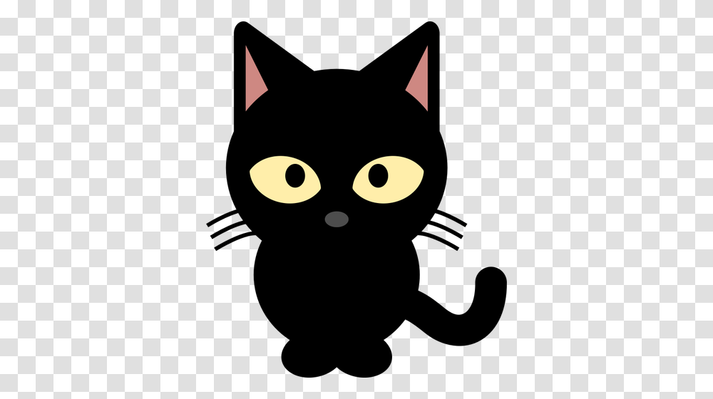 Vector Clip Art Of Black Cartoon Kitten, Cat, Pet, Mammal, Animal Transparent Png