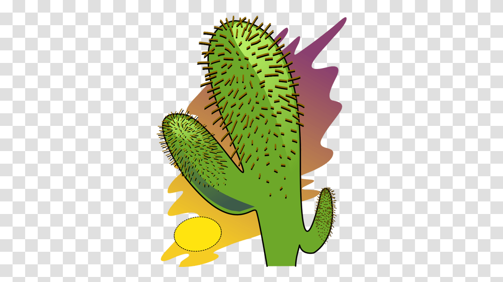 Vector Clip Art Of Cartoon Cactus In The Sun Heat, Plant, Pollen, Flower, Blossom Transparent Png