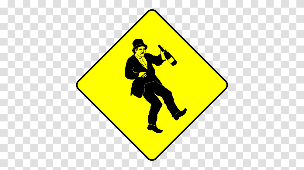 Vector Clip Art Of Caution Drunk People Sign, Person, Human, Road Sign Transparent Png