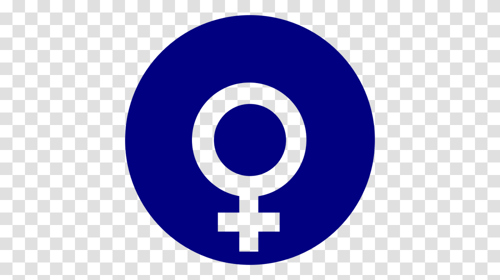 Vector Clip Art Of Gender Symbol For Females On Blue Background, Label, Disk, Logo Transparent Png