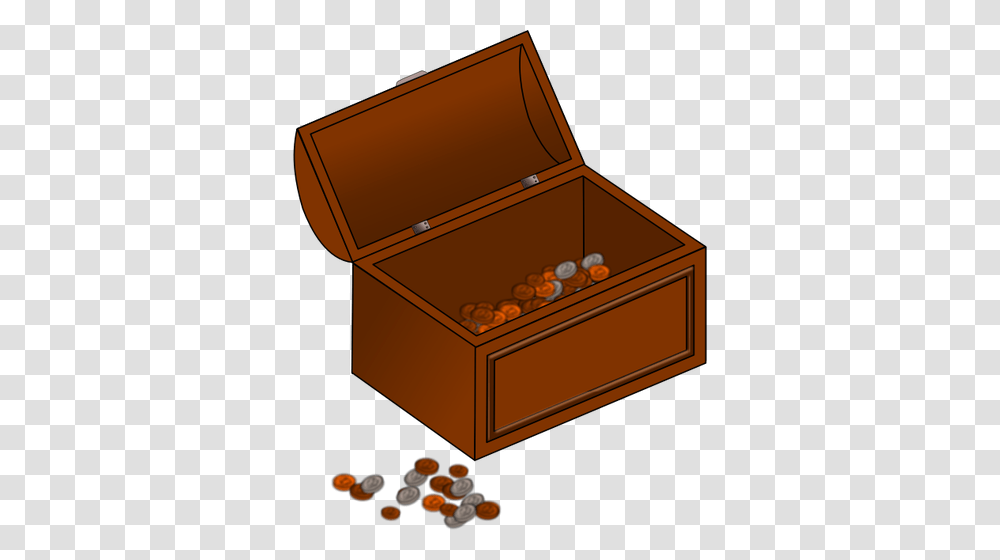 Vector Clip Art Of Half Empty Treasure Chest With Coins Outside, Mailbox, Letterbox, Cabinet, Furniture Transparent Png