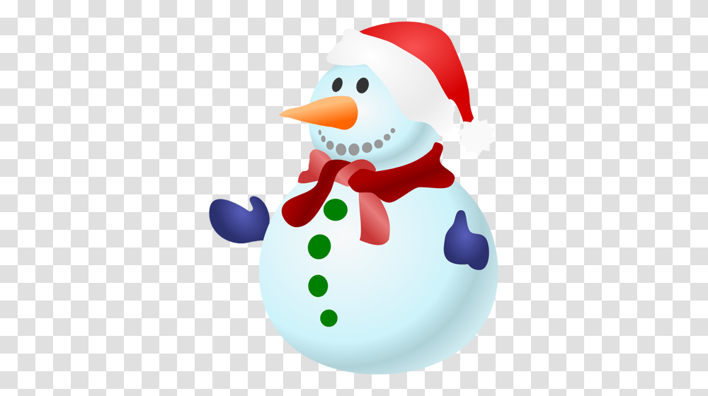 Vector Clip Art Of Happy Colorful Snowman With Scarf Public, Nature, Outdoors, Winter Transparent Png