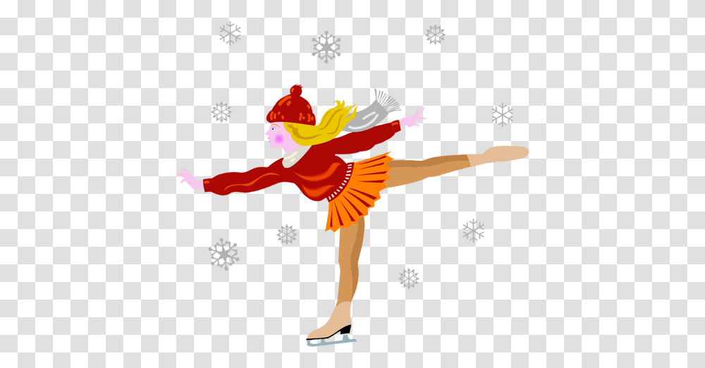 Vector Clip Art Of Ice Skating Girl In Skirt, Person, Human, Dance, Leisure Activities Transparent Png