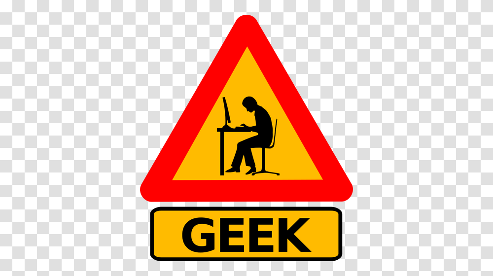 Vector Clip Art Of Man Geek Warning Road Sign, Person, Human Transparent Png