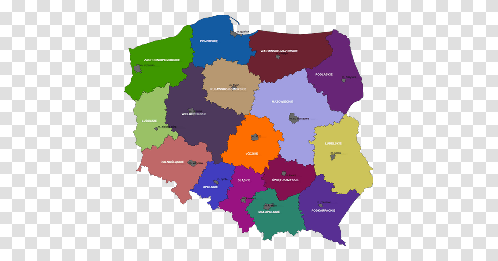 Vector Clip Art Of Map Of Polish Regions, Diagram, Poster, Advertisement, Atlas Transparent Png