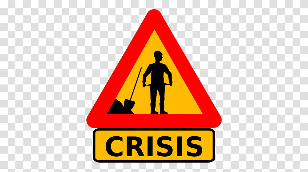 Vector Clip Art Of Money Crisis Warning Roadsign, Person, Human, Road Sign Transparent Png