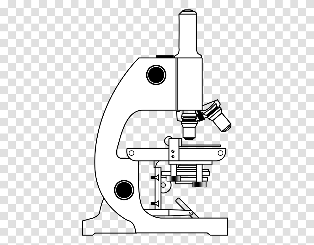 Vector Clip Art Of Of A Simple Microscope, Stencil Transparent Png