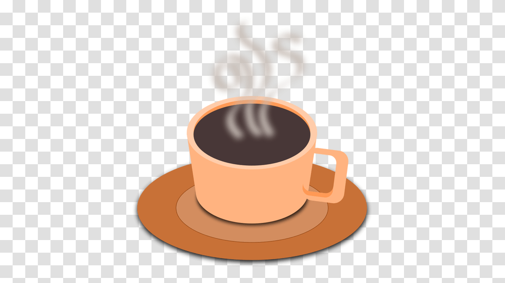 Vector Clip Art Of Orange Cup Of Coffee With Saucer Public, Coffee Cup, Pottery, Birthday Cake, Dessert Transparent Png