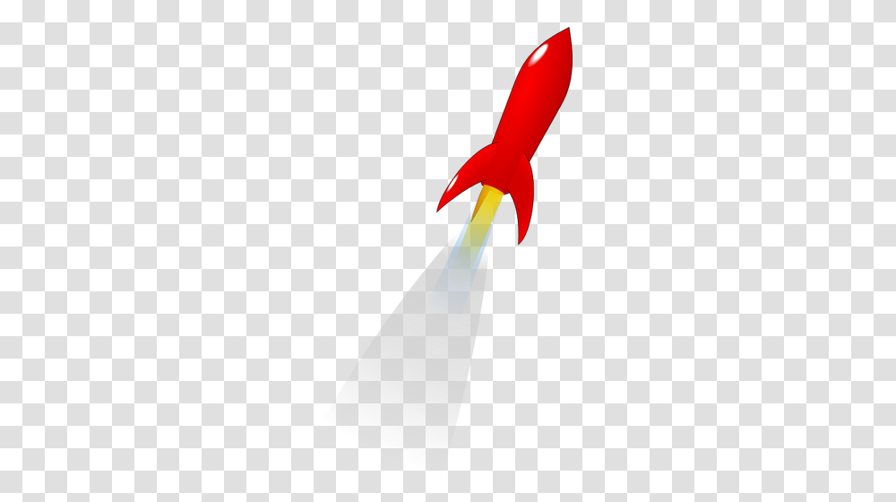 Vector Clip Art Of Red Cartoon Rocket Launched Into Space Public, Lighting, Vehicle, Transportation, Spotlight Transparent Png