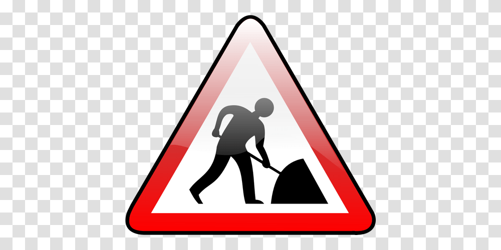 Vector Clip Art Of Shiny Construction Warning Road Sign Public, Person, Human Transparent Png
