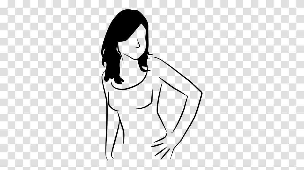 Vector Clip Art Of Slim Woman Sketch, Gray, World Of Warcraft Transparent Png