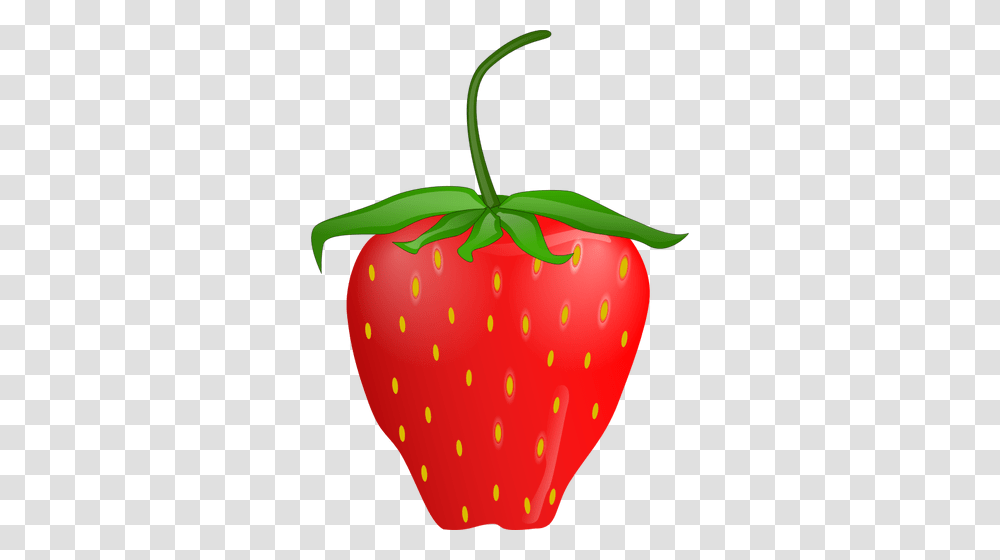 Vector Clip Art Of Strawberry With Stem, Plant, Fruit, Food, Vegetable Transparent Png