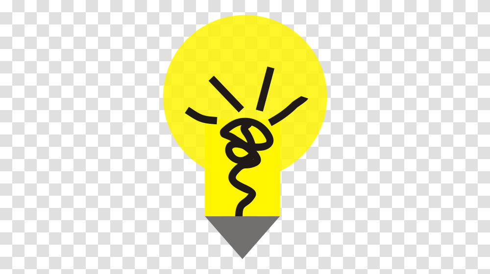 Vector Clip Art Of Yellow Light Bulb With A Pointy End Public, Hand, Lightbulb Transparent Png