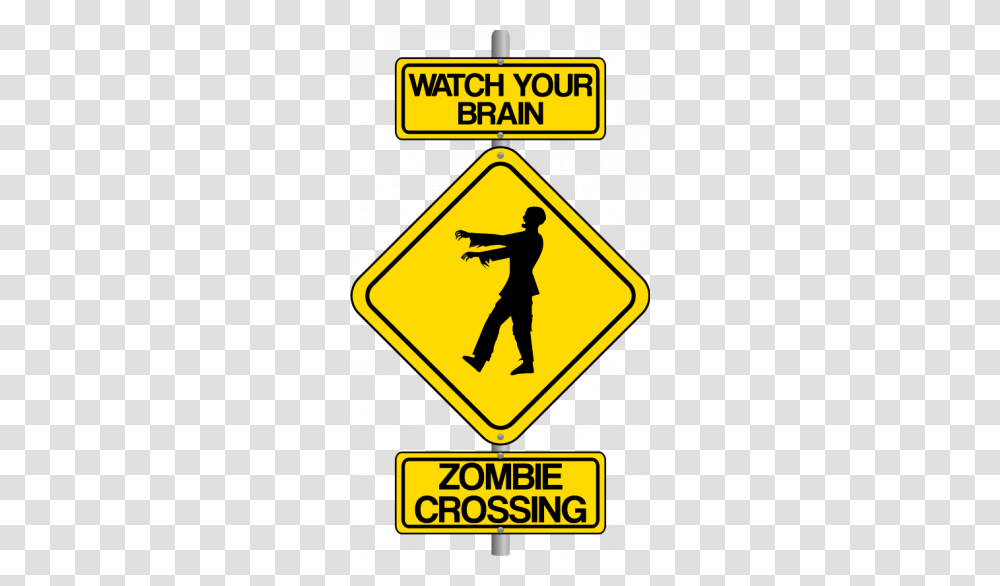 Vector Clip Art Of Zombie Crossing Traffic, Person, Human, Road Sign Transparent Png