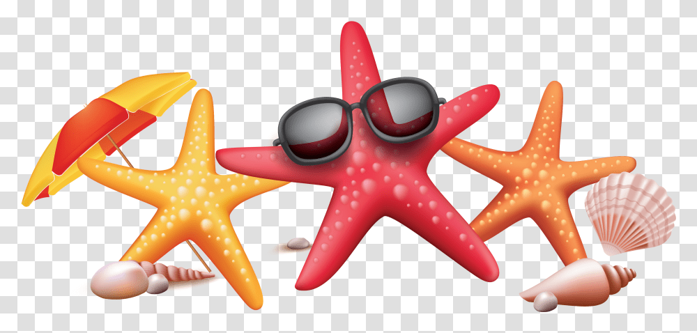 Vector Color Seaside Starfish Sunglasses Creative Summer Star Fish, Invertebrate, Sea Life, Animal, Toy Transparent Png