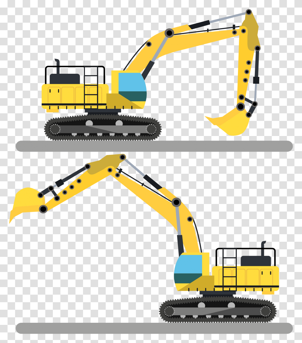 Vector Construction Illustration, Tractor, Vehicle, Transportation, Bulldozer Transparent Png