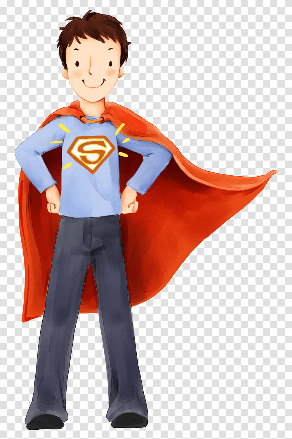 Vector Costume Superhero Boy Huge Freebie Download Cartoon Father And Daughter, Cape, Sleeve, Person Transparent Png