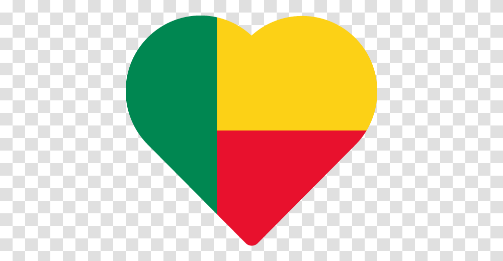 Vector Country Flag Of Benin Heart Vector World Flags Flag Of Benin, Plectrum, Balloon Transparent Png