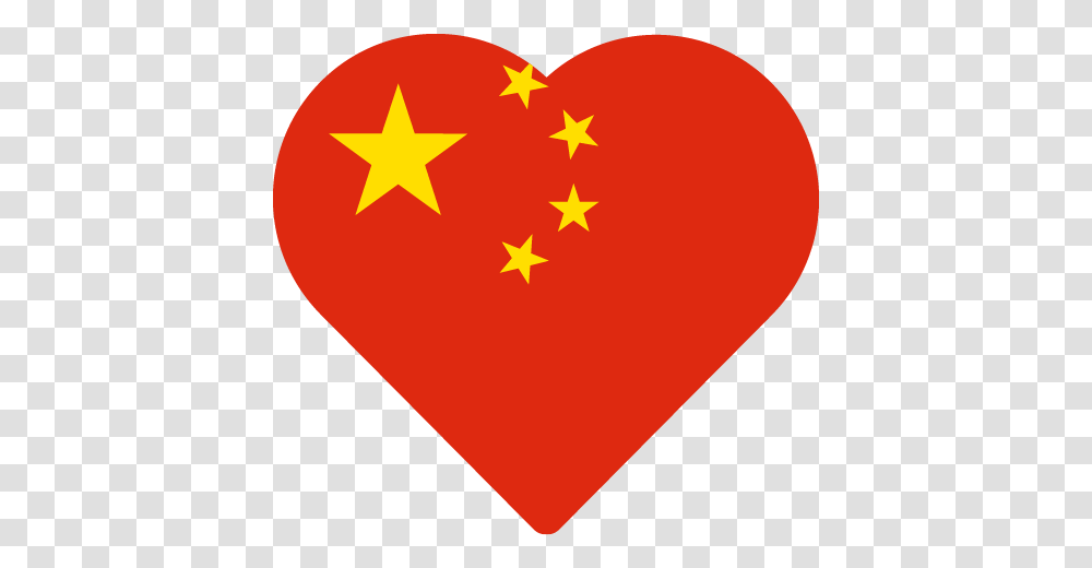Vector Country Flag Of China Heart Vector World Flags, Symbol, First Aid, Star Symbol, Plectrum Transparent Png
