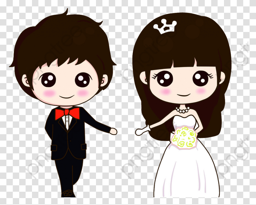 Vector Couple Wedding Cartoon, Performer, Face, Girl, Female Transparent Png