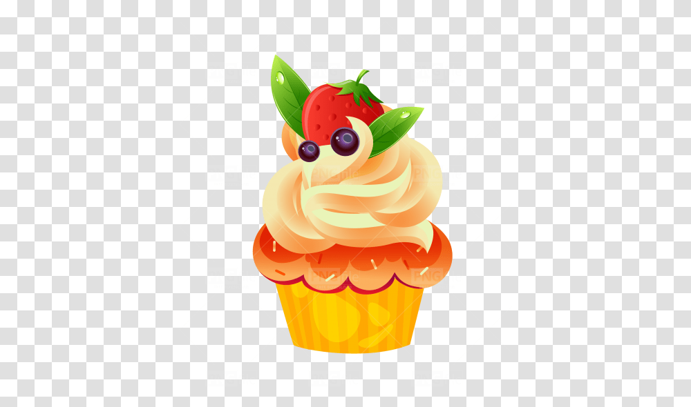 Vector Cupcake Free Download Cupcake, Dessert, Food, Cream, Plant Transparent Png