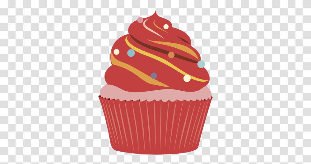 Vector Cupcakes Animated Red Velvet Cupcake Clipart, Cream, Dessert, Food, Creme Transparent Png