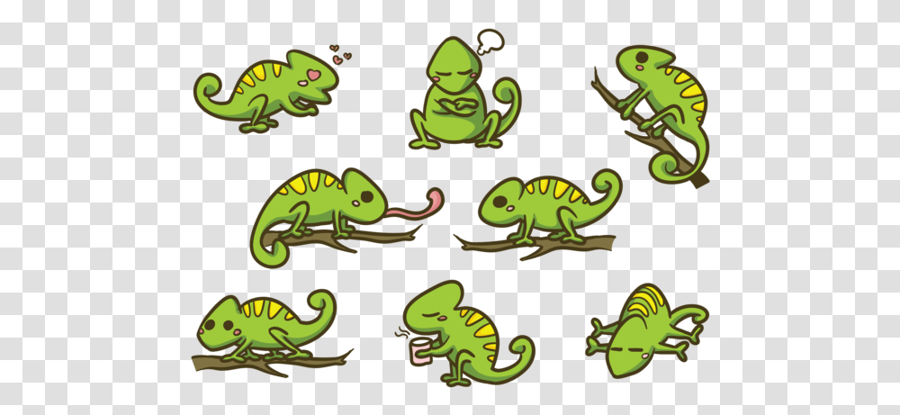 Vector De Dibujos Animados Camalen Chameleon Vector, Animal, Lizard, Reptile, Amphibian Transparent Png