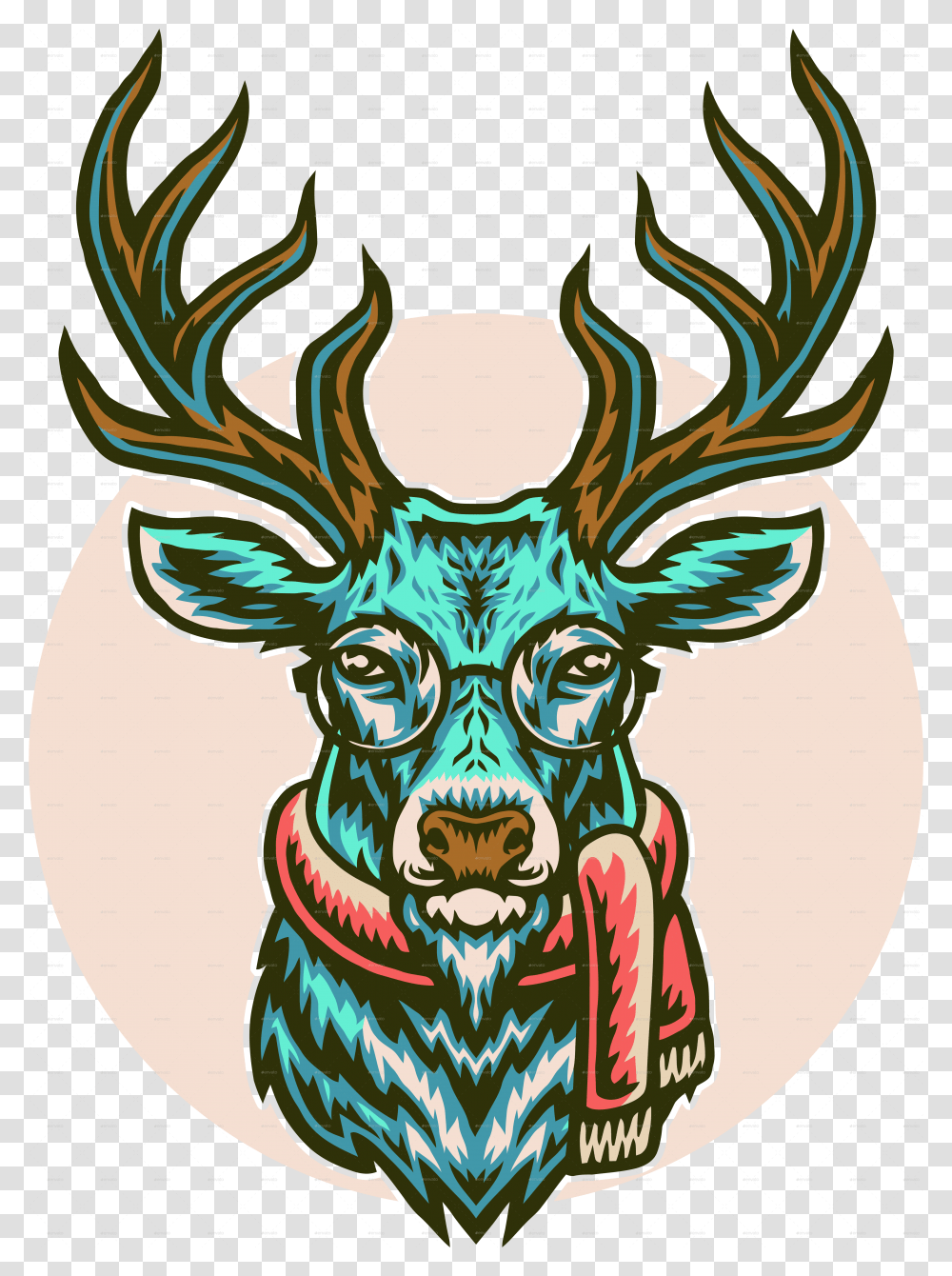 Vector Deer In Winter Reindeer, Elk, Wildlife, Mammal, Animal Transparent Png