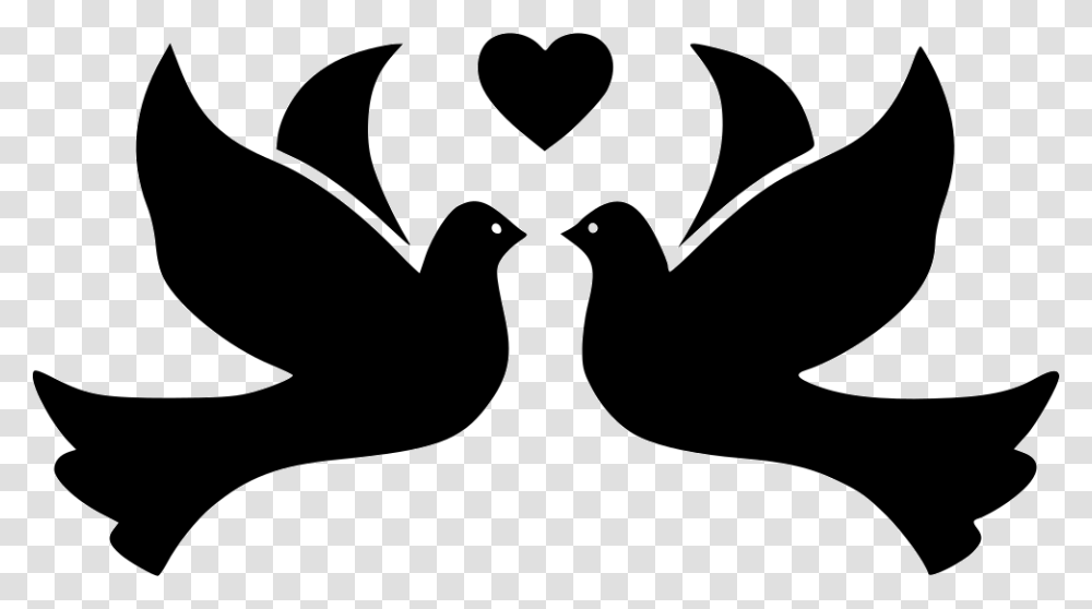 Vector Doves Svg Love Birds Icon, Stencil, Animal, Batman Logo Transparent Png