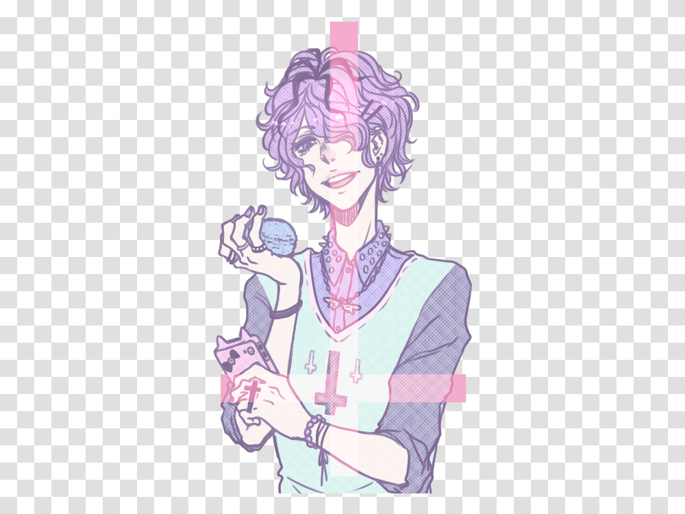 Vector Download Crybaby Pastel Pastel Color Goth Boy, Comics, Book, Manga, Person Transparent Png
