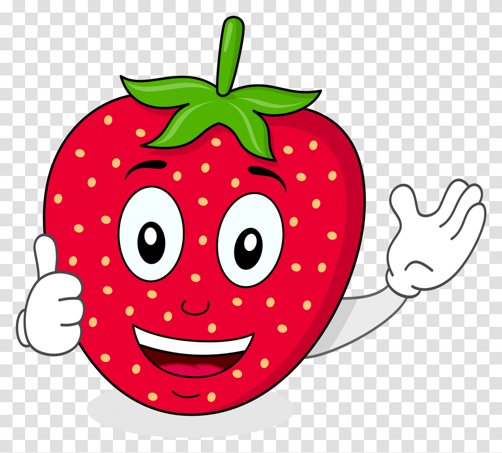 Vector Download Funtime Fruits Tasty Snacks For Kids Happy Strawberry Thumbs Up, Plant, Food Transparent Png