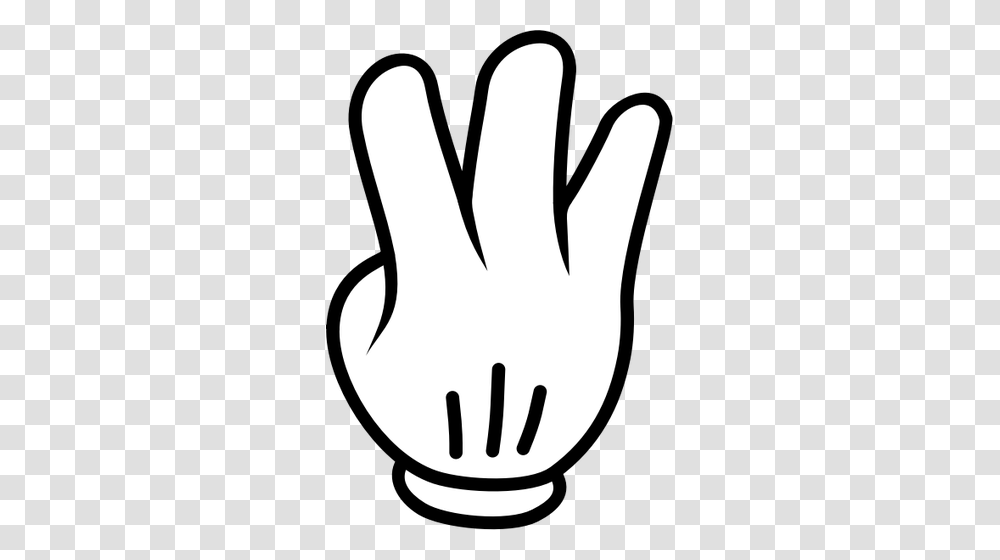Vector Drawing Of A Glove With Three Fingers Up, Apparel, Hand, Stencil Transparent Png