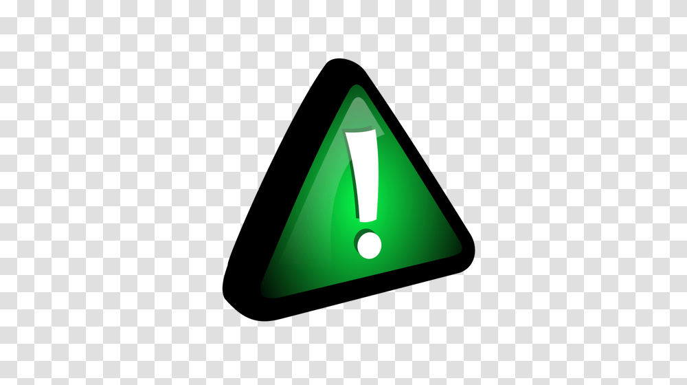 Vector Drawing Of Exclamation Mark In Green Triangle Public, Lamp, Arrowhead Transparent Png