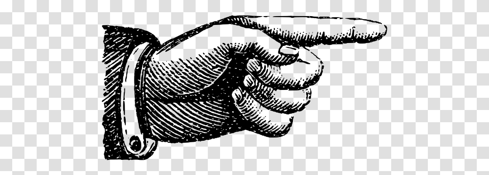 Vector Drawing Of Finger Pointing Old Time Pointing Hand, Gray, World Of Warcraft Transparent Png