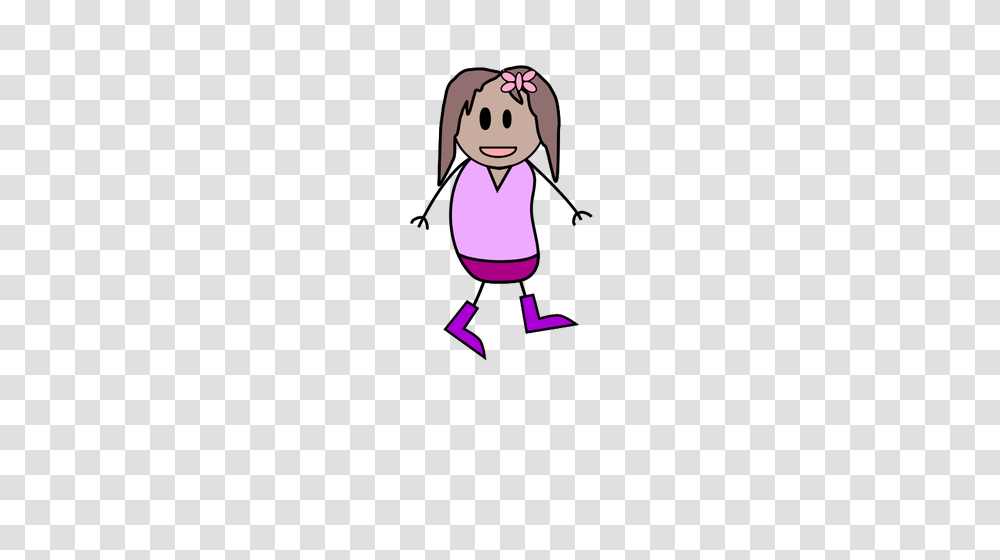 Vector Drawing Of Girl Stick Figure In Purple Clothes Public, Apparel, Word, Light Transparent Png