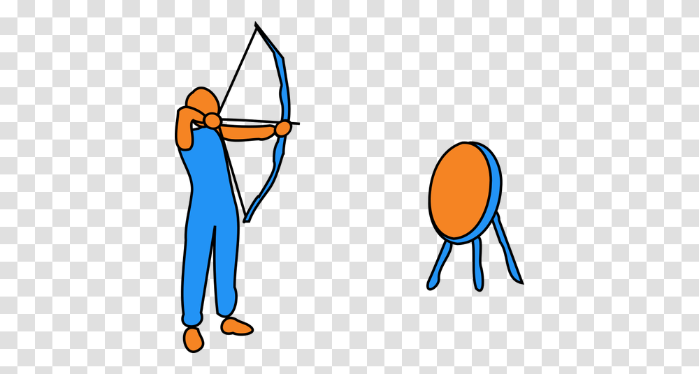 Vector Drawing Of Man Figure Aiming Bow And Arrow, Sport, Sports, Archery Transparent Png