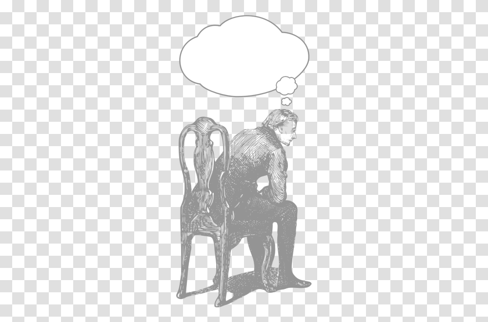 Vector Drawing Of Man Sitting On Chair And Thinking Fracaso Escolar Flavia Terigi, Lamp, Animal Transparent Png