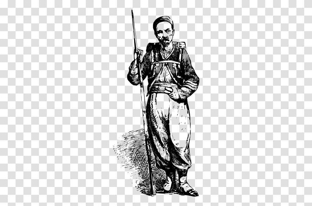 Vector Drawing Of Man Standing In French Light Infantry Infantry, Gray, World Of Warcraft Transparent Png