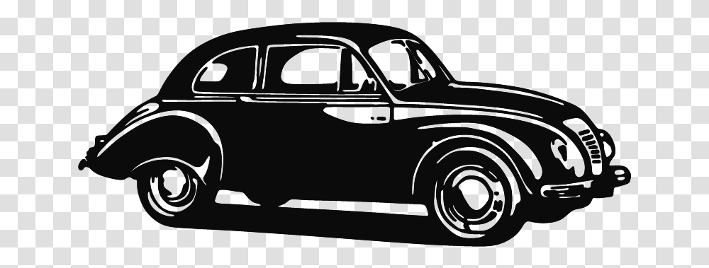 Vector Drawing Retro Ford Download Vintage Car Silhouette, Vehicle, Transportation, Sedan, Antique Car Transparent Png