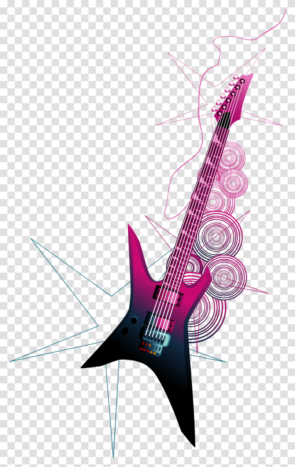 Vector Electric Free Download Hd Electric Guitar Vector Pink, Leisure Activities, Musical Instrument, Bass Guitar, Violin Transparent Png