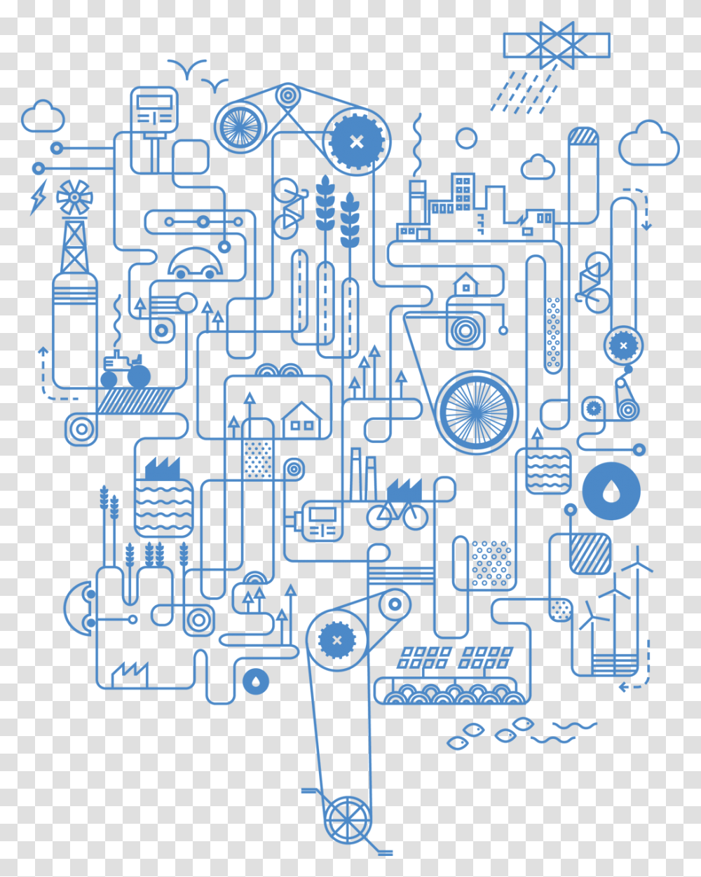 Vector Factory Infographic Rube Goldberg Machine Illustration, Apparel Transparent Png