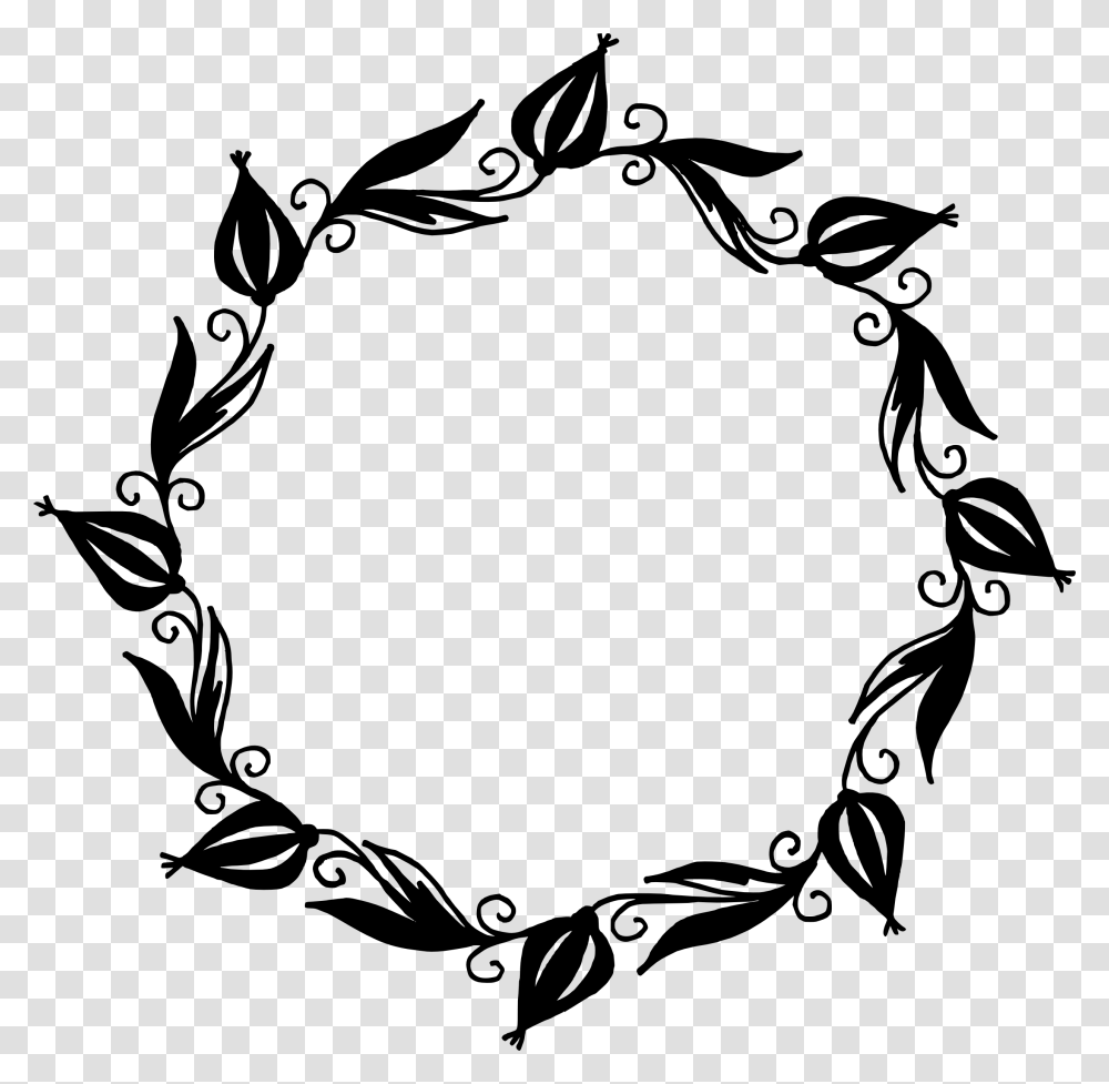 Vector Floral Circle Borders, Stencil, Painting Transparent Png